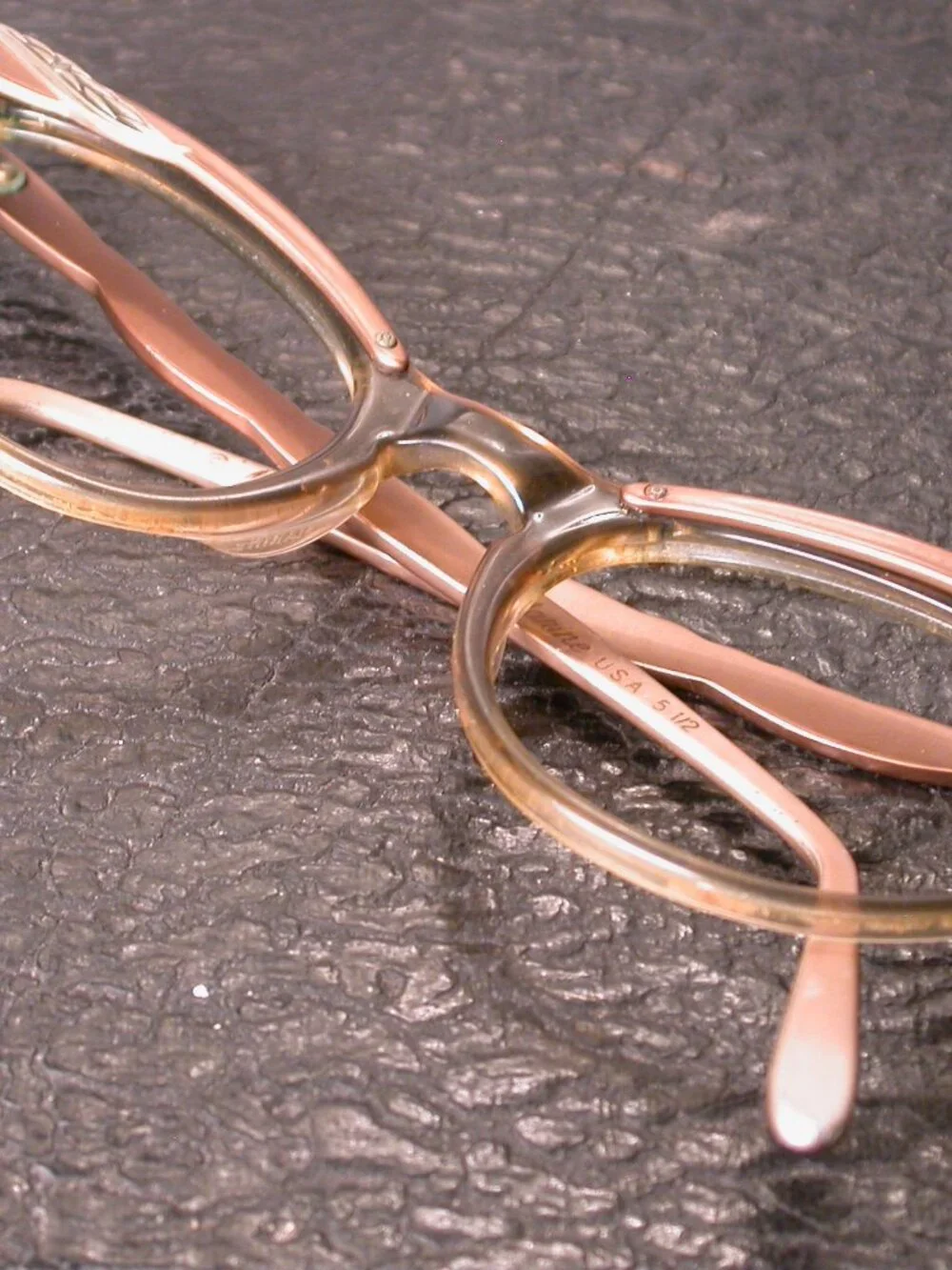 Vintage Marine Optical Aluminium Cat Eye Eyeglasses Frames Made In USA